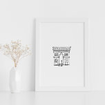 Arc de Triomphe Hand plockade Illustration Art Pos Poster<br><div class="desc">Detta är en illustrationsskiss från hand plockade av Arc de Triomphe i Paris.</div>