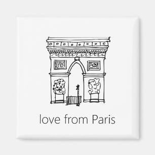 Arc de Triomphe Hand plockade Illustration Magnet