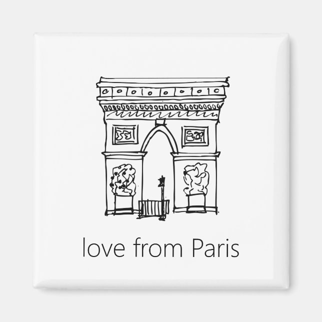 Arc de Triomphe Hand plockade Illustration Magnet (Framsidan)