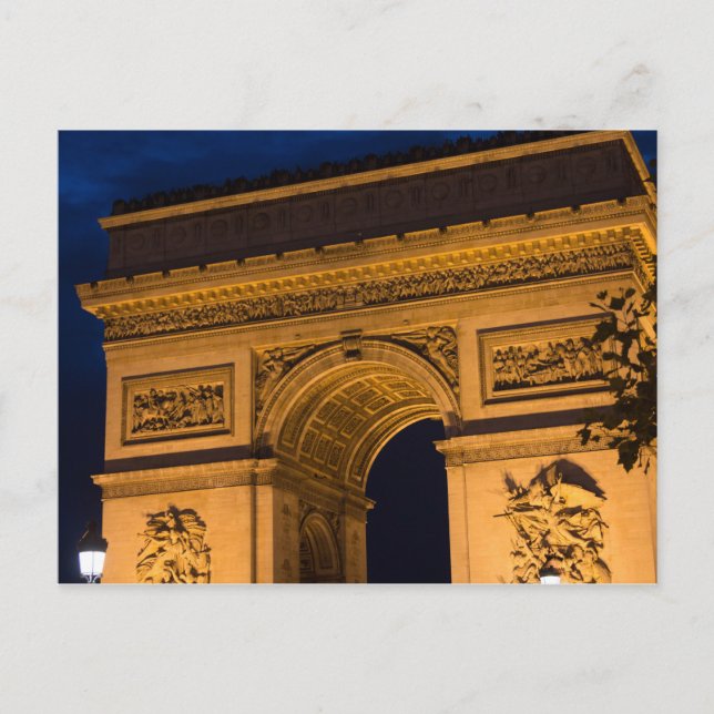 Arc de Triomphe i Night, Paris Vykort (Framsida)