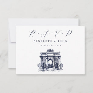 Arc de Triomphe Illustration Destination Wedding OSA Kort