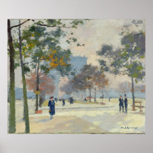 Arc de Triomphe in Autumn, Paris Poster