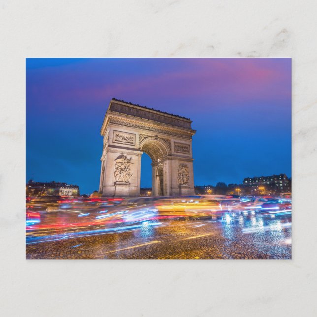 Arc de Triomphe | Nationellt monument | Paris Fran Vykort (Framsida)