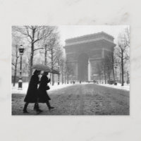 Arc de Triomphe neige - 1940 - Robert Doisneau