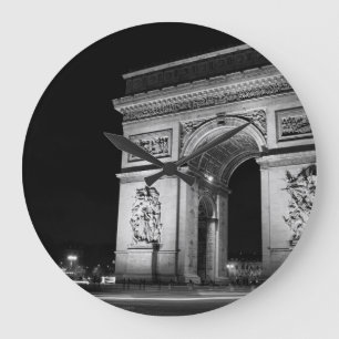Arc de Triomphe på natten i Paris Stor Klocka
