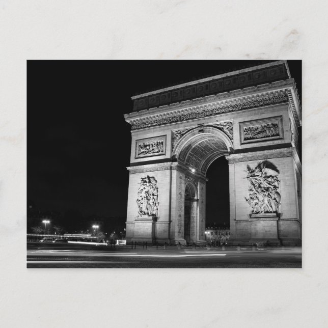 Arc de Triomphe på natten i Paris Vykort (Framsida)