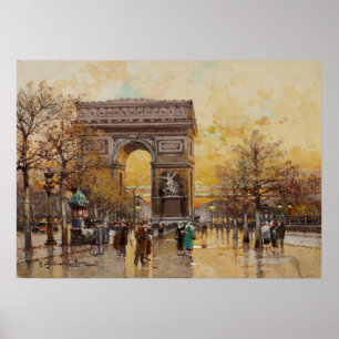 Arc de Triomphe, Paris av Eugene Galien Lalou Poster