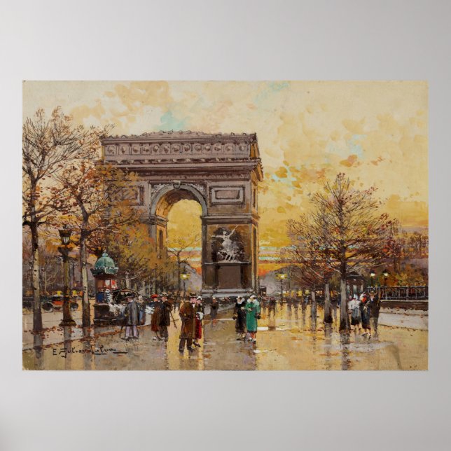 Arc de Triomphe, Paris av Eugene Galien Lalou Poster (Framsidan)