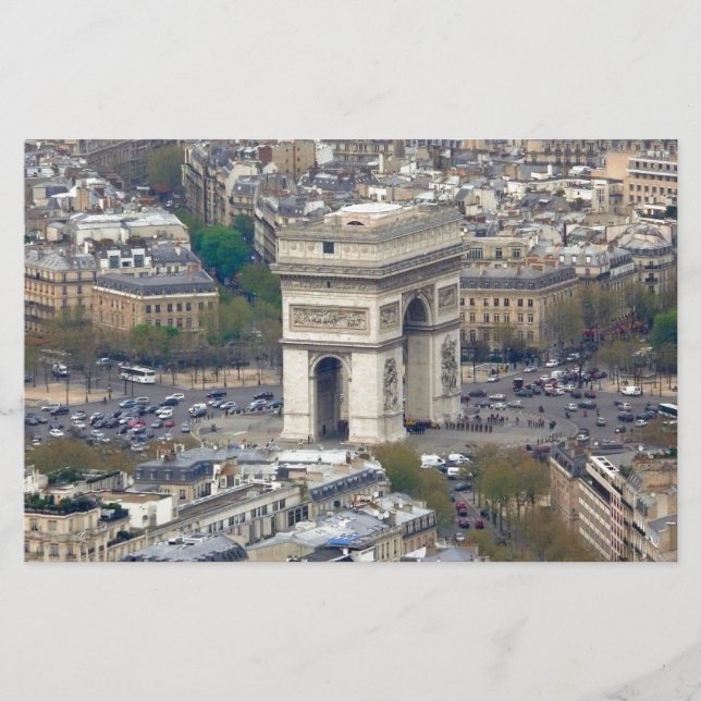 Arc de Triomphe Paris Frankrike Brevpapper (Framsida)