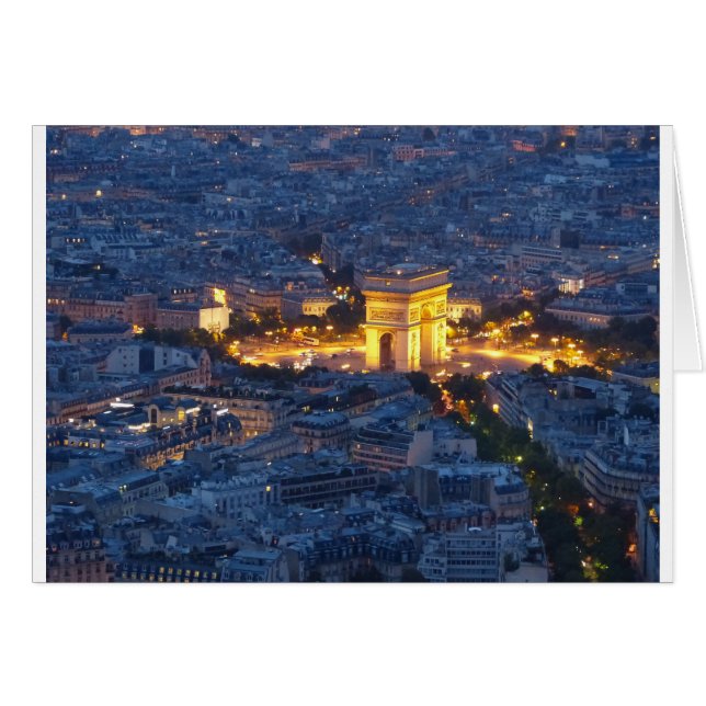 Arc De Triomphe Paris Frankrike Cosmopolitan City Hälsningskort (Framsidan Horizontal)