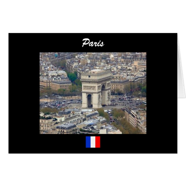 Arc de Triomphe Paris Frankrike Hälsningskort (Framsidan Horizontal)