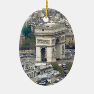 Arc de Triomphe Paris Frankrike Julgransprydnad Keramik