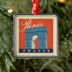 Arc de Triomphe Paris, Frankrike Julgransprydnad Metall
