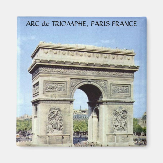 ARC de TRIOMPHE, PARIS FRANKRIKE Magnet (Framsidan)