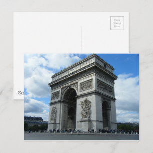 Arc de Triomphe Paris Frankrike Monument Architect Vykort