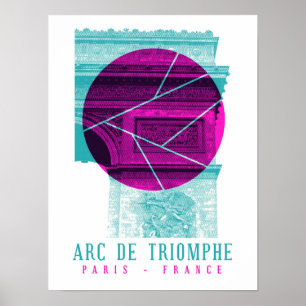 Arc De Triomphe Paris Frankrike Poster