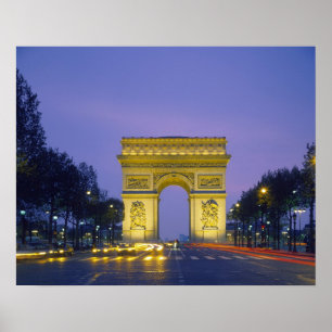 Arc de Triomphe, Paris, Frankrike Poster
