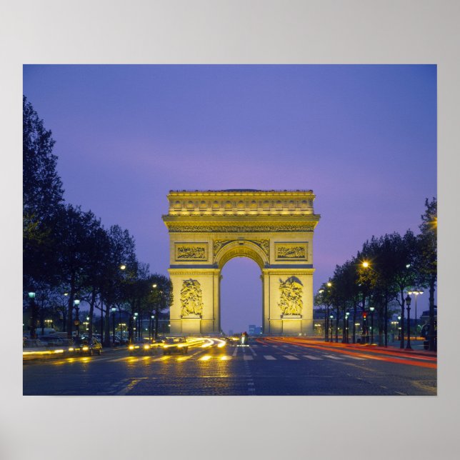 Arc de Triomphe, Paris, Frankrike Poster (Framsidan)