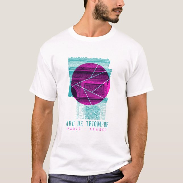Arc De Triomphe Paris Frankrike T Shirt (Framsida)