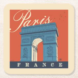 Arc de Triomphe   Paris, Frankrike Underlägg Papper Kvadrat