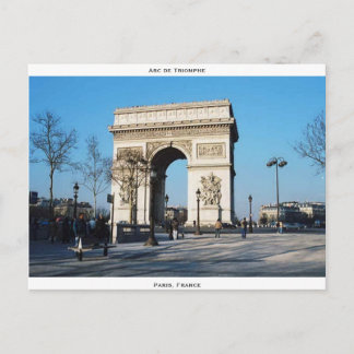 Arc de Triomphe Paris, frankrike Vykort