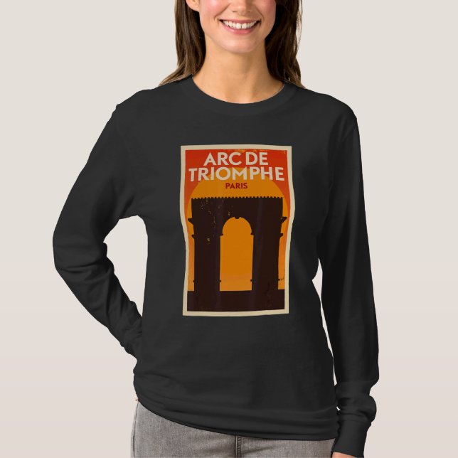 Arc De Triomphe Paris Tourist T Shirt (Framsida)