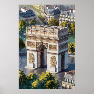 Arc de Triomphe View från ovan Poster