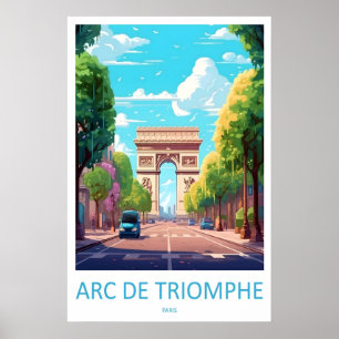 Arc De Triomphe Vintage Resor Affisch Ski National