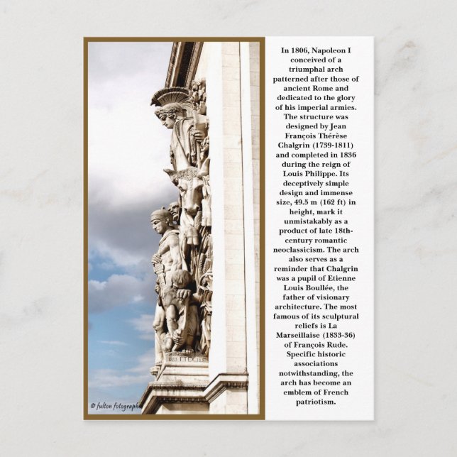 Arc de Triomphe Vykort (Framsida)