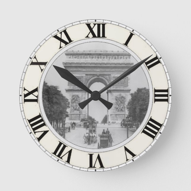 Arc de triomphe Wall Clock Rund Klocka (Framsida)