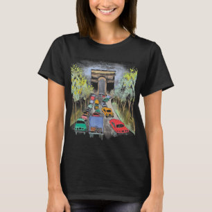 Arc de Triomphe Whimsical Watercolor Sketch T Shirt