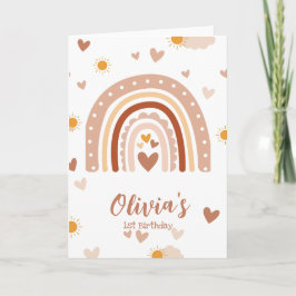 Arc en ciel Boheme - 1 an Anniversaire Fille Kort