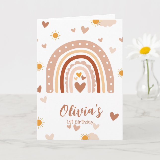 Arc en ciel Boheme - 1 an Anniversaire Fille Kort (Liten växt)