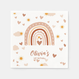 Arc en ciel Boheme - 1 an Anniversaire Fille Pappersservett