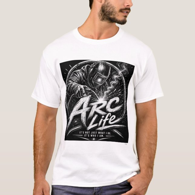 Arc Life - Svart & Vit Herrtröja T Shirt (Framsida)