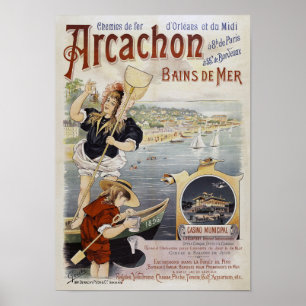 Arcachon Frankrike Vintage affisch 1896