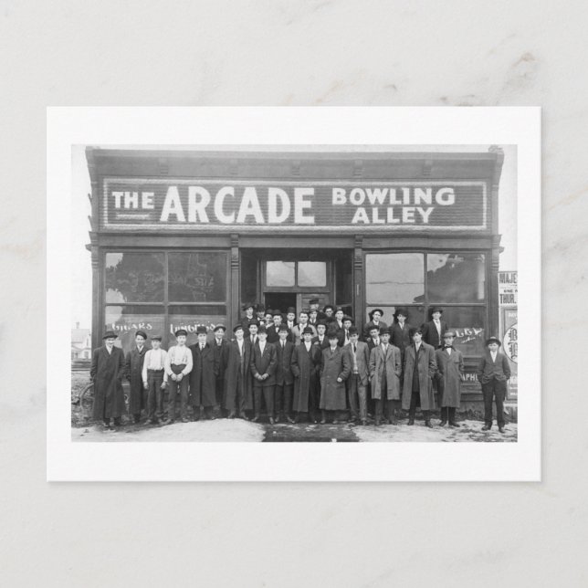 Arcade Bowling Alley Vintage Saloon Vykort (Framsida)