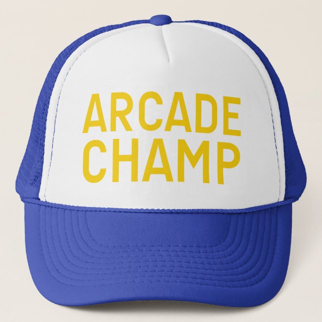 ARCADE CHAMP roligt slogan hat Keps (Framsida)