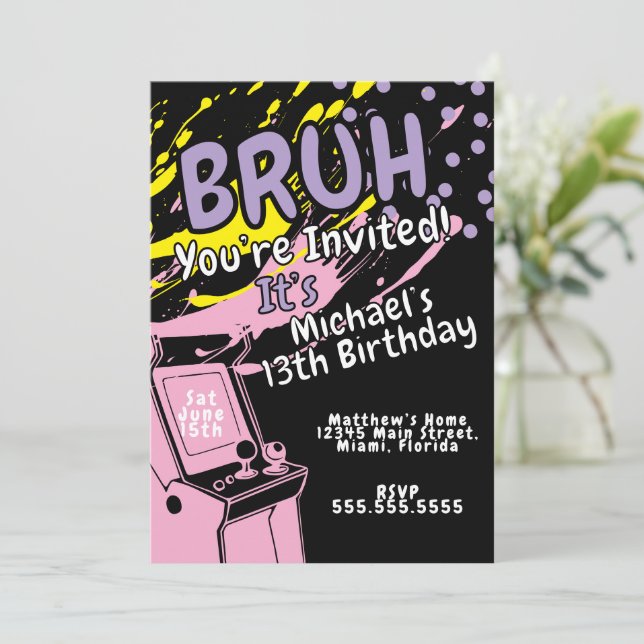 Arcade Colorful Birthday Party Pink  (Stående Fram)