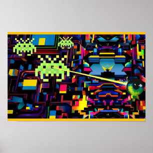 Arcade Death Maskin on Patrol - Ken Gage Art Poster