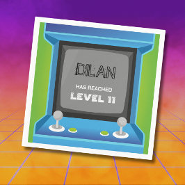 Arcade-födelsedag, inbjudan till spelarfödelsedag pappersservett