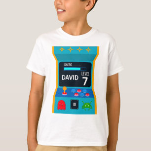 Arcade Game Birdday Boy Party-nivå uppåt T Shirt