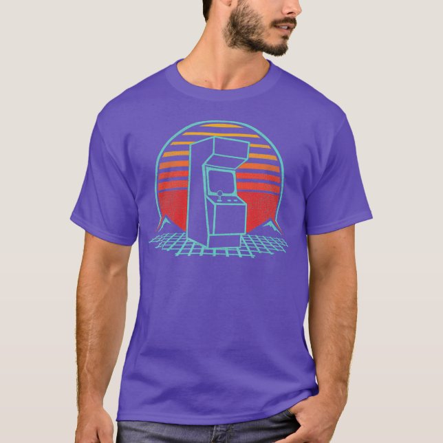 Arcade Game Machine Cabinet Nostalgia Retro 80s T Shirt (Framsida)