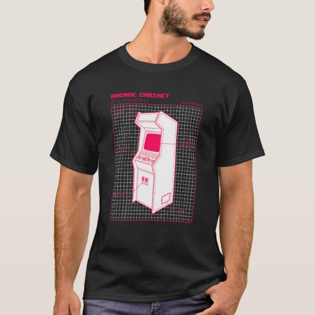 Arcade Game Maskin Console Retro 80s och 90s spel T Shirt (Framsida)