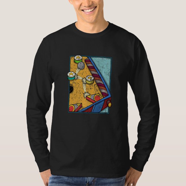 Arcade Game Vintage Pinball Maskin T Shirt (Framsida)
