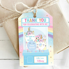 Arcade Girl Birthday Cute Blue Klo Maskin favor Presentetikett