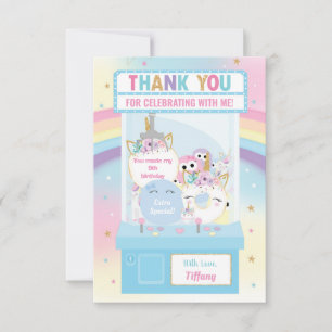 Arcade Girl Birthday Cute Blue Klo Maskin Tack Kort