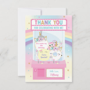 Arcade Girl Birthday Cute Rosa Klo Maskin Tack Kort