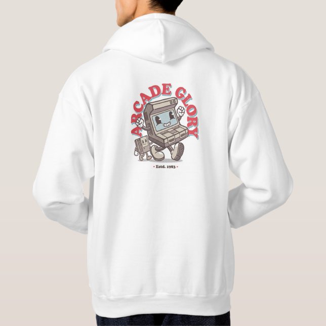 Arcade Glory Retro Gaming Cartoon Aesthetic Hoodie (Baksida)