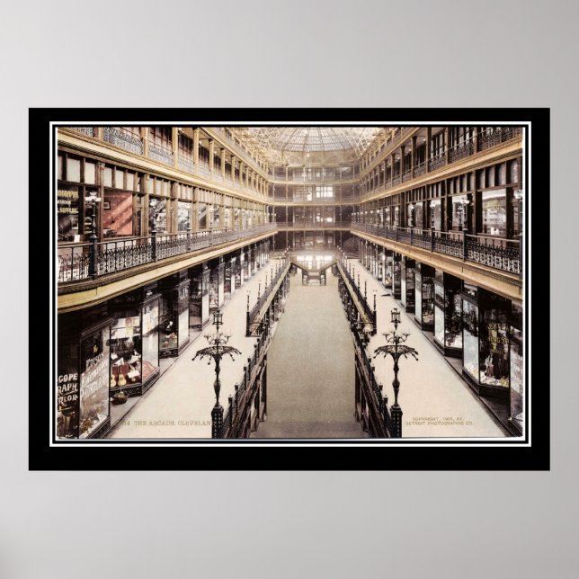 Arcade i Cleveland circa 1900 Poster (Framsidan)